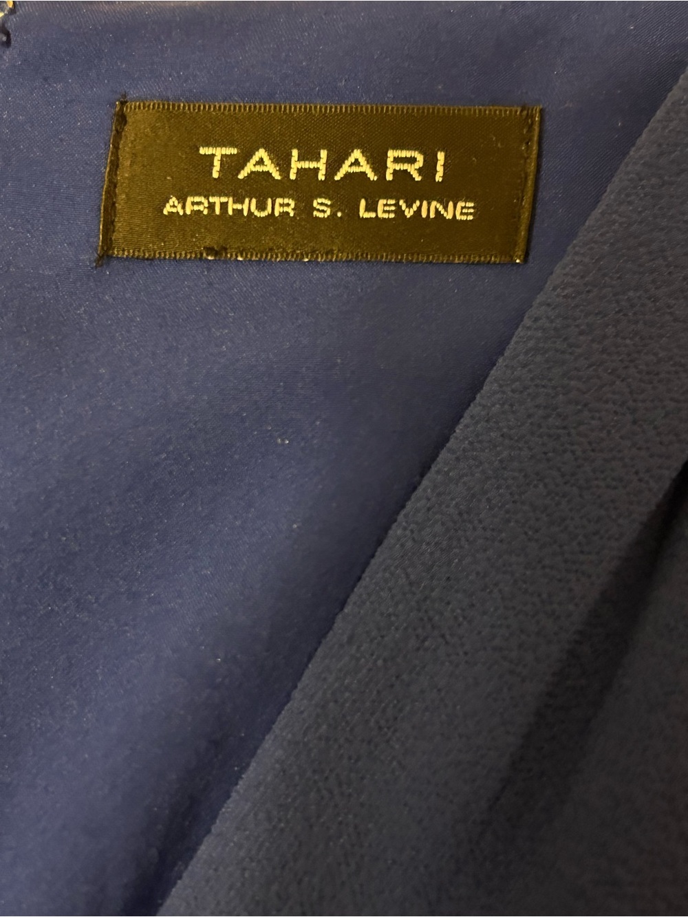 Tahari Cobalt Blue Wrap Dress with Long Sleeves - Picture 7 of 8